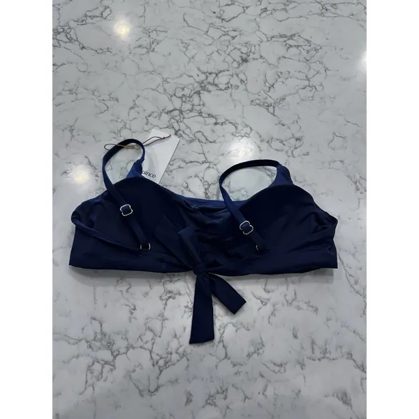 NWT Quince Deep Navy Italian Scoop Neck Bikini Top Size Large - Image 4