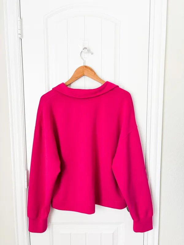 Industry Collared V-Neck Pullover Top Long Sleeve Size XL - Image 2