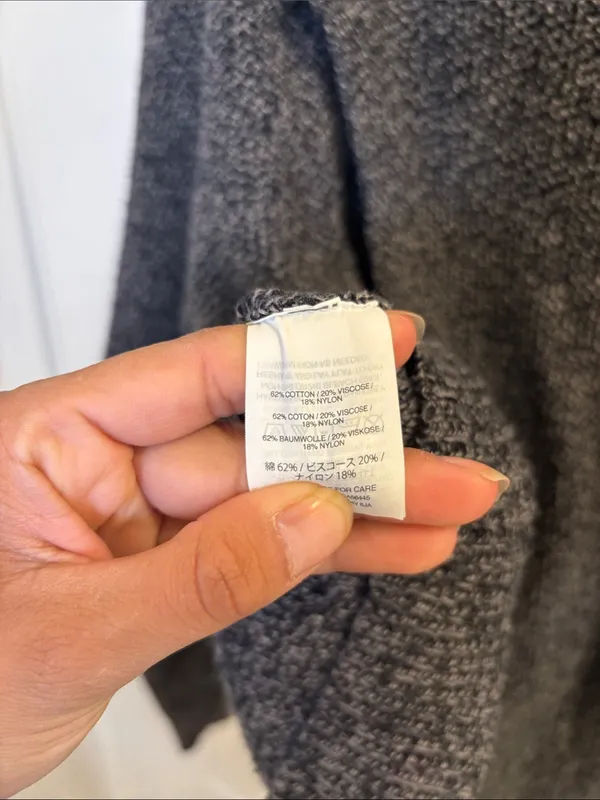 Madewell Gray Marled Knit Split Hem Pullover Sweater L - Image 5