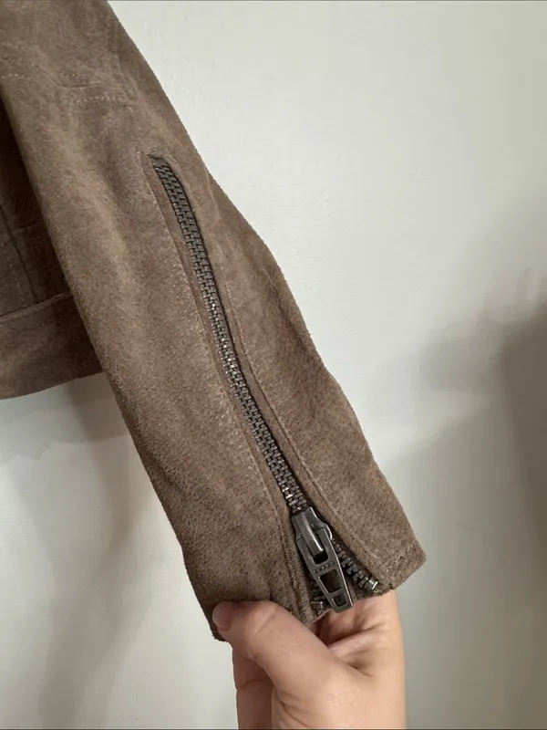 Blank NYC Brown Genuine Suede Moto Biker Jacket size M - Image 9