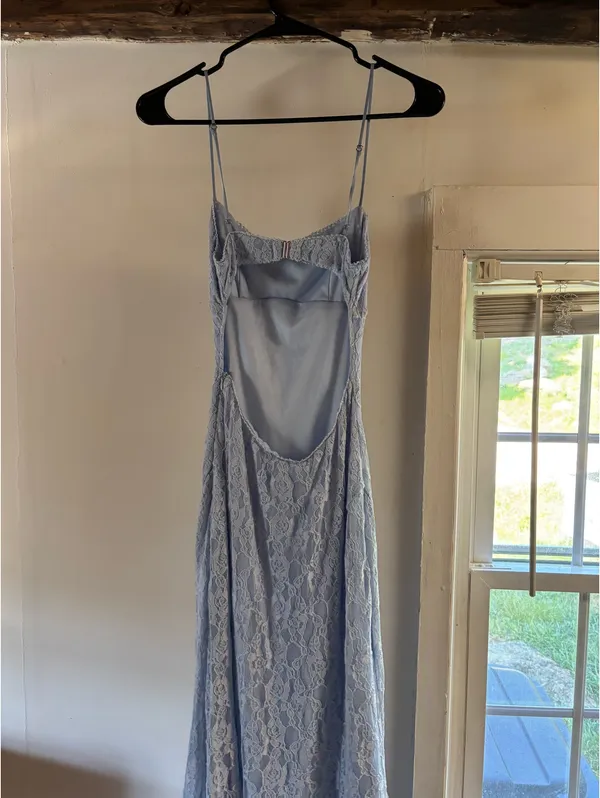 Opal and Oak Boutique Baby Blue Lace Dress - Image 4