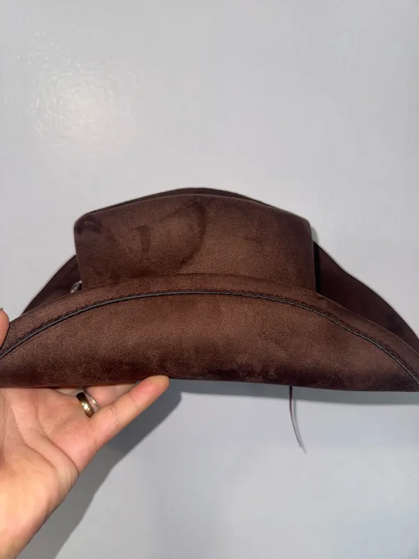 Nordstrom Western Cowboy Hat with Concho Leather Band in chocolate brown - Image 3