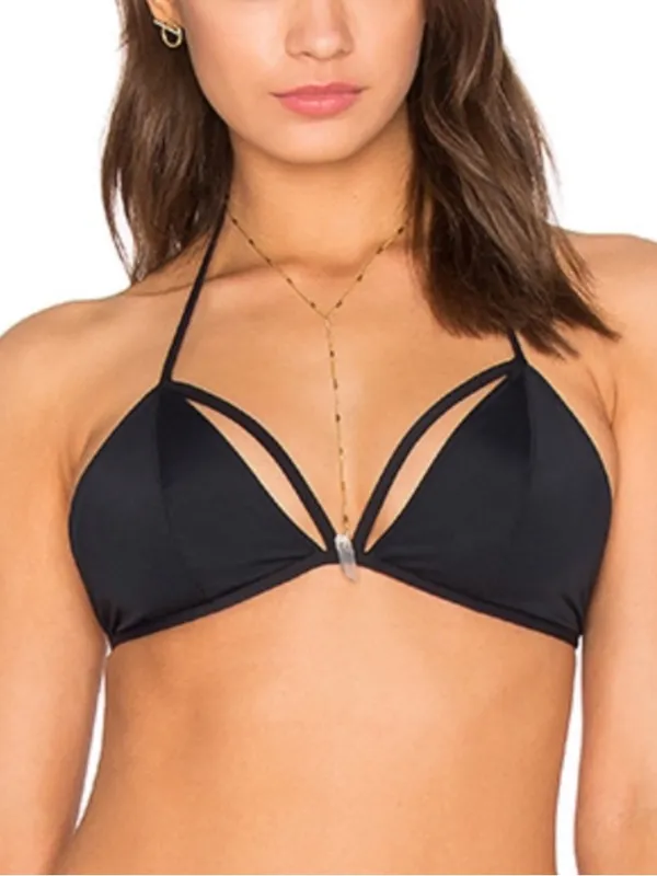 Revolve Rachel Pally Arden Black 2-piece String Triangle Bikini Set M - Image 2