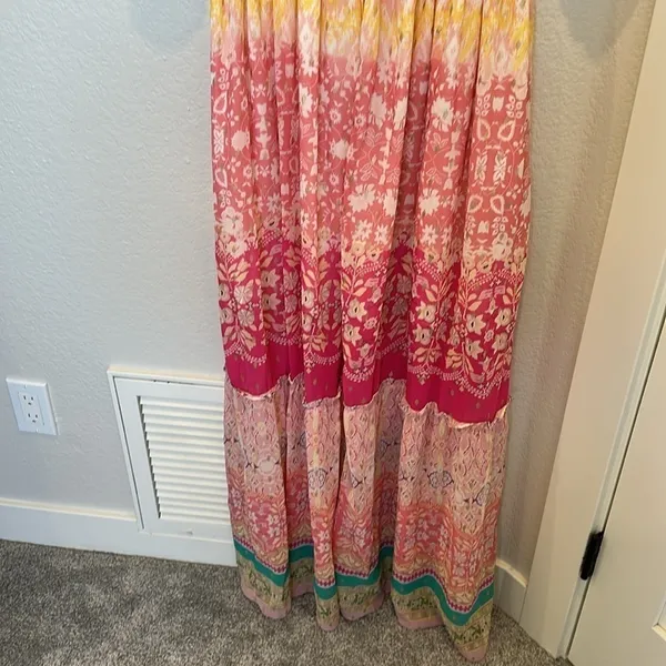NEW House Of Harlow 1960 Ruffled Tiered Floral Metallic Maxi‎ Dress - Image 10