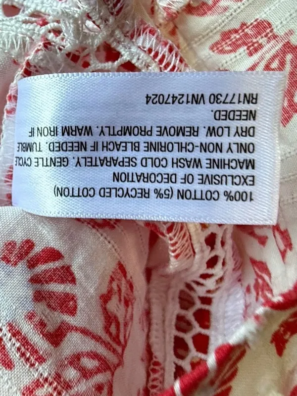 NWT Roller Rabbit for Target Red Floral Tiered Mini Skirt Smocked Eyelet Sz XS - Image 6