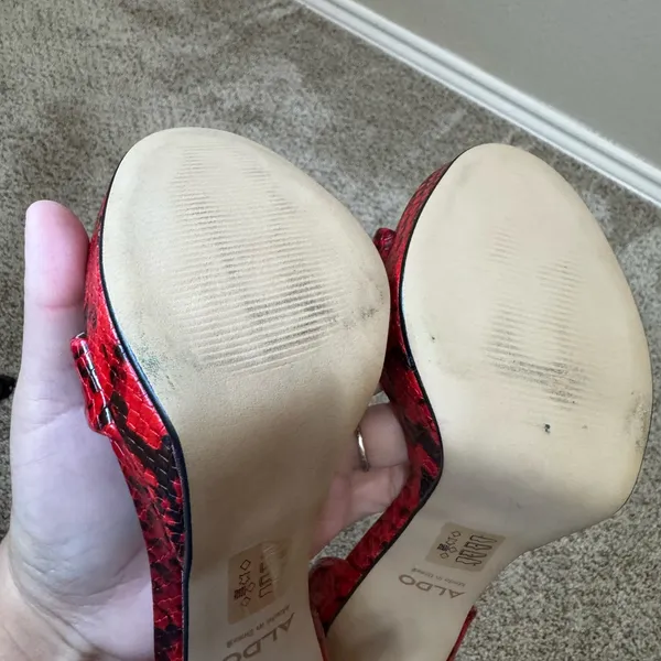 ALDO Red Snakeskin Stiletto Heels | New Without Box | Size 8.5 - Image 10