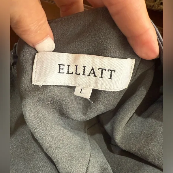 New! Elliatt‎ Camo Asymmetric Satin CocktailDress Sz Large - Image 6