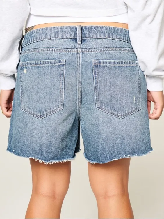 Hollister Classic Blue Denim Women's Shorts - Casual Cutoff Style - Image 2
