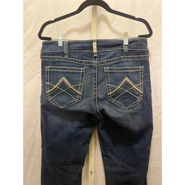 Ariat Real Straight Icon Jeans - Womens Size 31R - Blue - Image 6