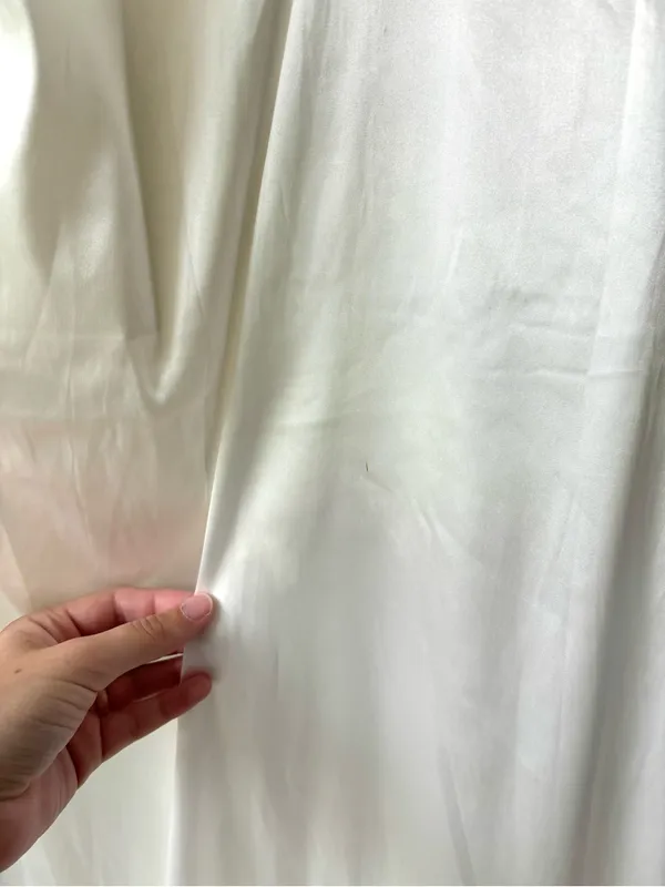 Mable Anthropologie White Satin Midi Asymmetrical Dress Bridal Shower Wedding - Image 13