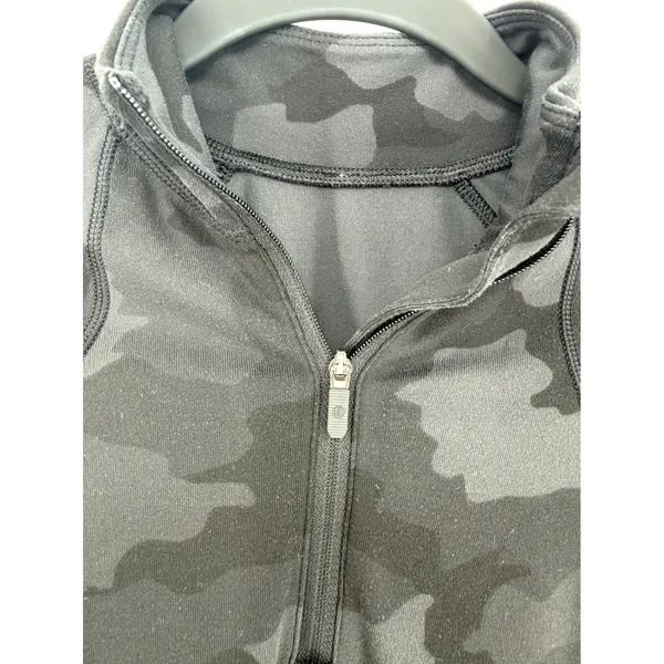 Lululemon Its Rulu Run Half Zip Heritage 365 Camo Deep Coal‎ Multi Pullover Sz 4 - Image 4