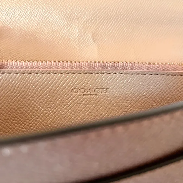 Coach Rose Gold Leather Gold Turnlock Chain Crossbody Convertible Bag #F22828 - Image 5