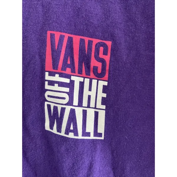 Vans Off The Wall Graphic T-Shirt Womens Size S Purple Skater Cotton Tee - Image 5
