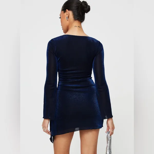 Princess Polly Donelli Long Sleeve Mini Dress in Navy Size 6 New with tags - Image 7