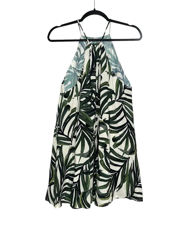 Show Me Your Mumu Byron Green Leaf Halter Mini Dress XS in Peruvian Palm Breeze - Image 4