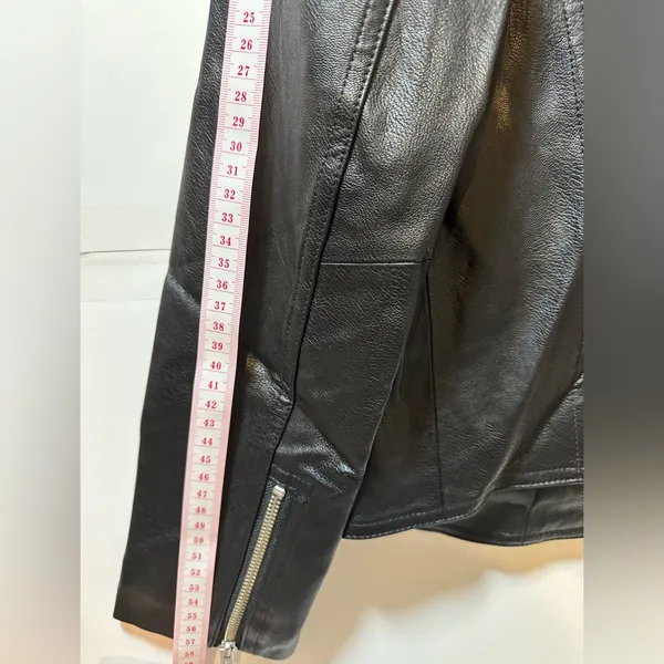 Classic Black faux Leather Jacket - Image 14