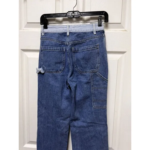 AQB Pacsun Jeans Women's Size 24 Colorblock 90s BF Cargo Carpenter‎ Contrast - Image 9