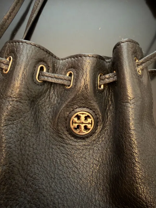 Tory Burch Bucket Bag Leather Drawstring - Image 2