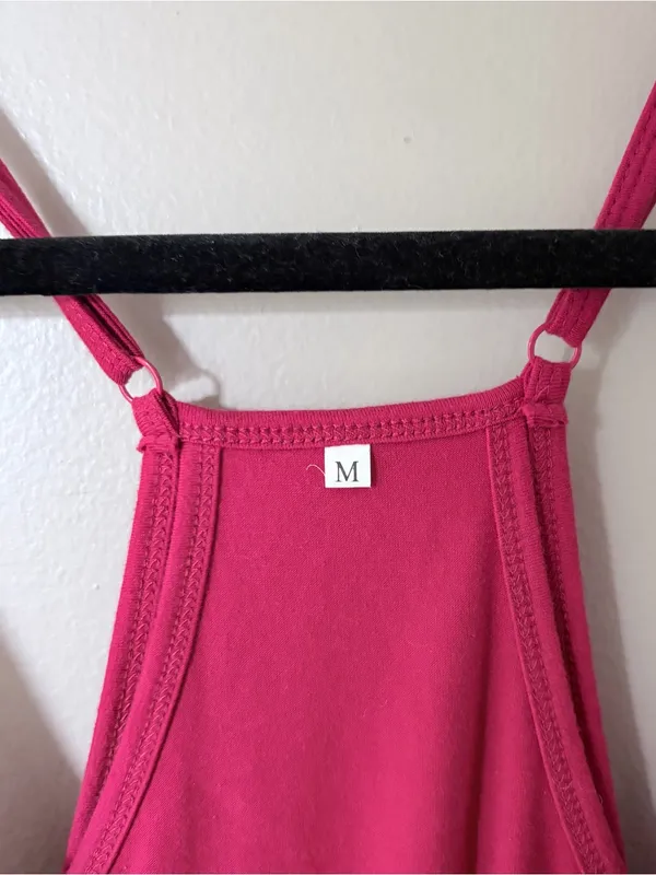 Women's Red Athletic Exercise Dress Shorts Pockets Medium - Image 3