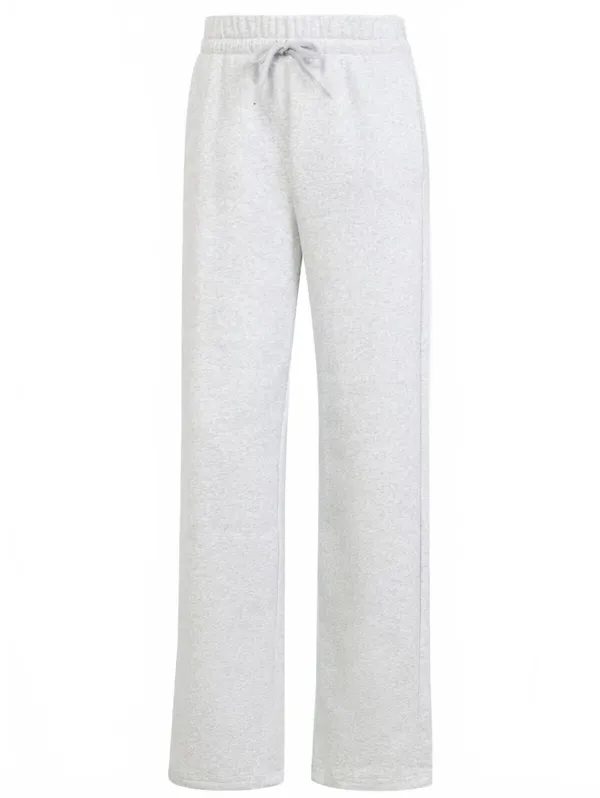 Adidas Essentials Small Logo Feel Cozy Open-Hem Pants Light Grey Heather Medium - Image 3