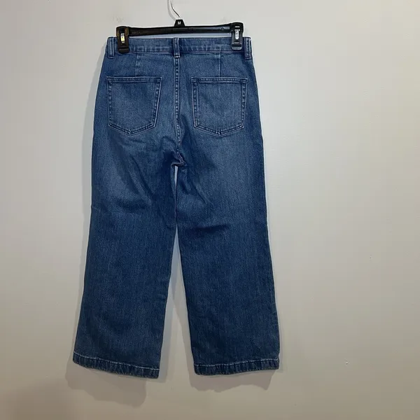 J. Crew Cropped Trouser‎ Wide Leg Women’s Denim Pants Size 26 Stretchy - Image 2