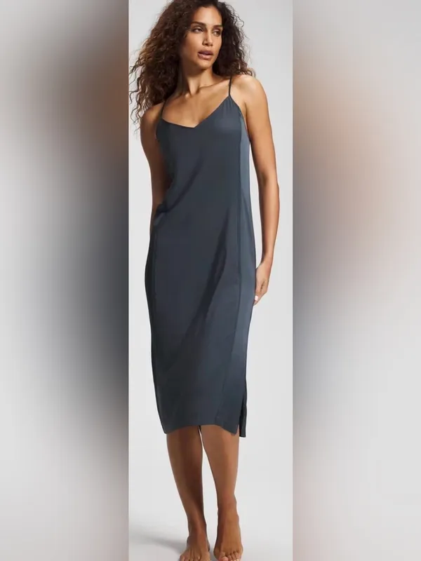 Soma Satin Shine Gown Nightgown Sleep Lightweight Soft Smooth Deep Teal NWT XL - Image 5