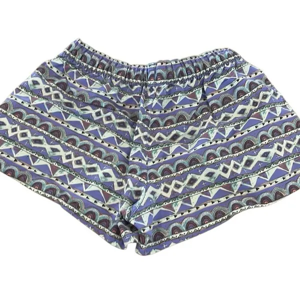 Patagonia Baggies Shorts Womens XS Purple Geometric Tribal‎ Print Nylon Hiking - Image 3