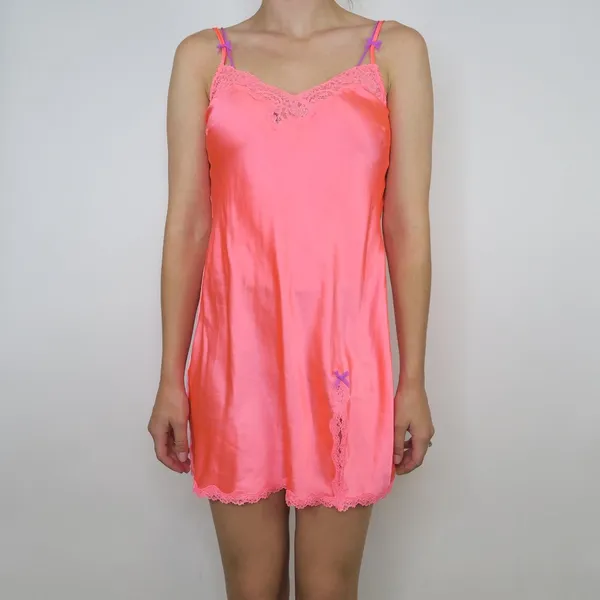 Victoria's Secret Vintage Victoria Secret Hot Pink Lingerie Nightgown Slip Dress - Image 5