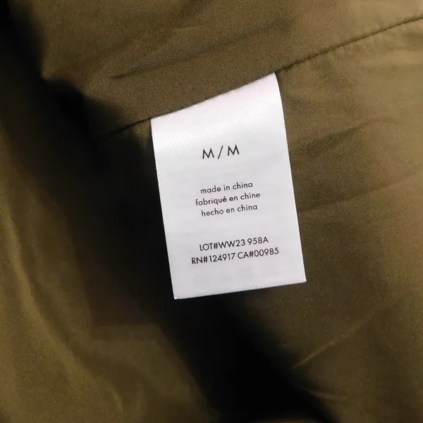 NWT!! WEWOREWHAT Zip Off Sleeve Nylon Puffer Jacket Military Olive Medium - Image 12