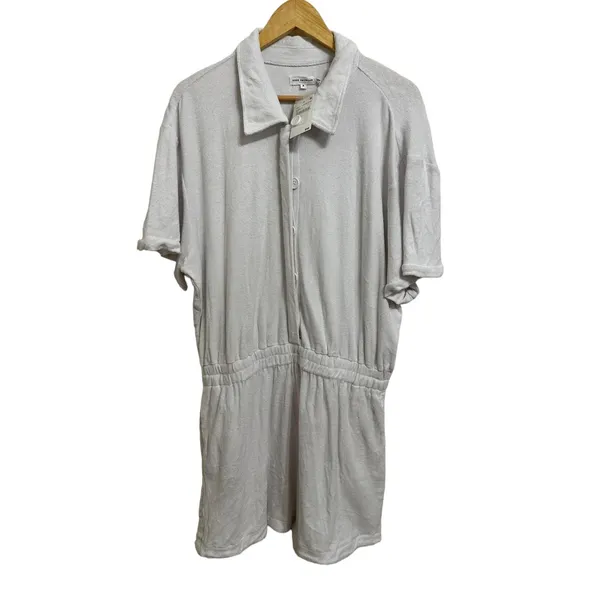 Good American Women's White Terry Mini Short-Sleeve Romper Size 4‎ GSW0230 NWT - Image 2