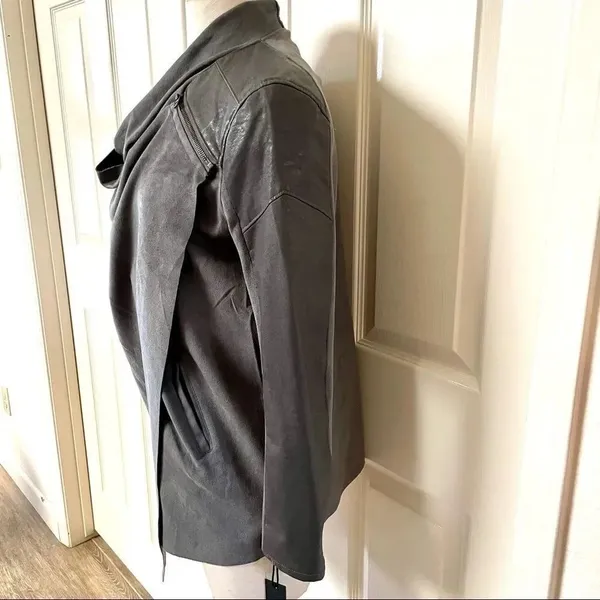 Anthro Blank NYC  grey draped velour jacket - Image 6