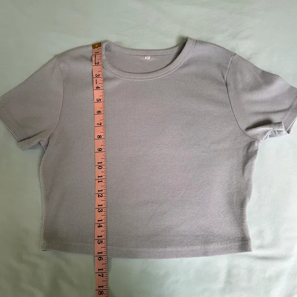 Shein ash blue ribbed crop top - Image 5