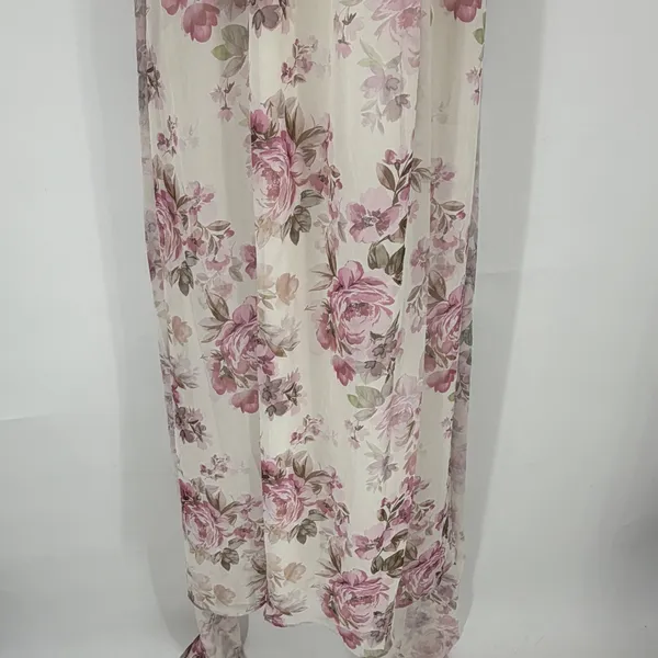 Birdy Grey XXL Floral Strapless Maxi Dress Pink White Chiffon Bridesmaid Wedding - Image 5