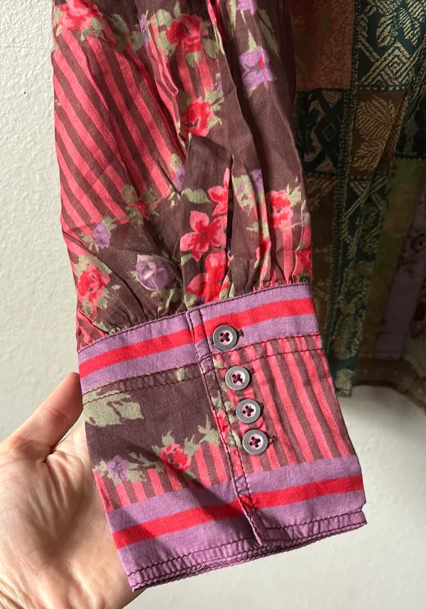 We The Free flower patch long sleeve button down blouse - Image 5