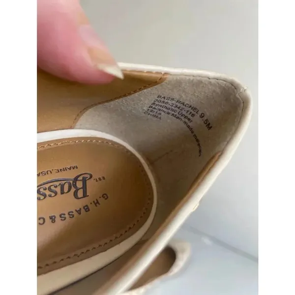 Women's Bass Rachel White Eyelet‎ Ballet Flats Size 9.5 M EUC - Image 7