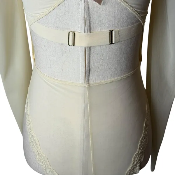 Hot As‎ Hell HAH Bodysuit Womens Small Ivory NWT Sheer Lace Mesh Sexy Bridal - Image 6