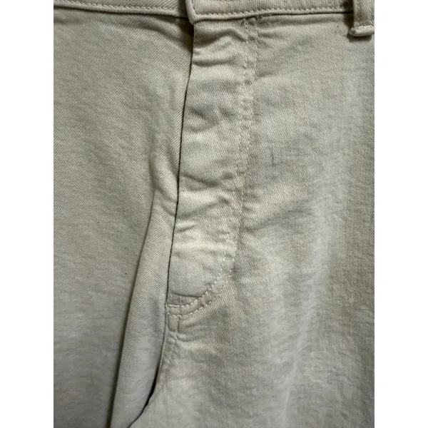 Zara High Waisted Wide Leg Pants Womens US 4 Beige Sand Raw‎ Hem Cropped - Image 11