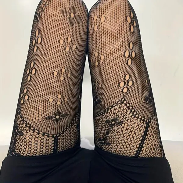 Women's Black Fishnet Tights Sheer Mesh Pantyhose Fashionable Stockings One Size - Image 6