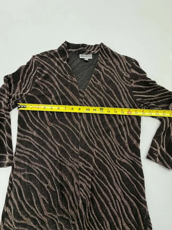 JM Collection Petite Women's Black & Gold Metallic Zebra Print 2-Piece - Image 7
