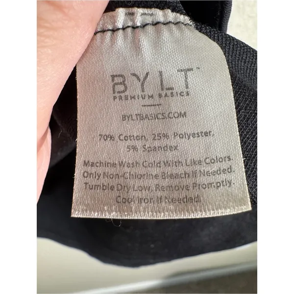 BYLT Black Premium Drop Cut 5/5 Lux Tee Shirt Mens L Classic Basic Short Sleeve - Image 5