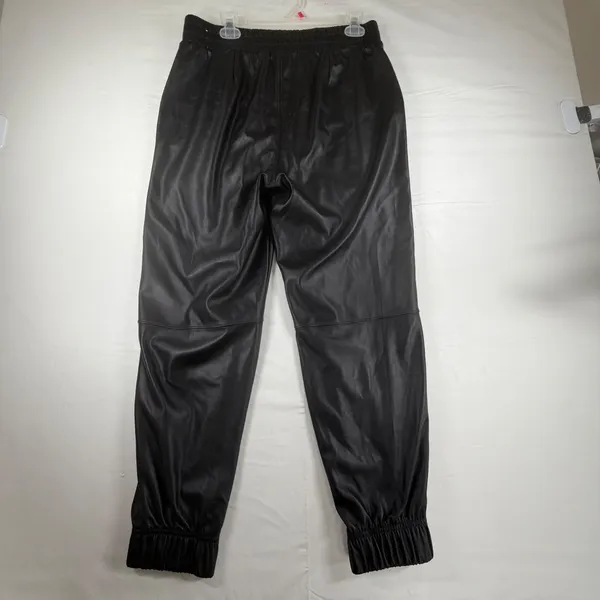 Calia Womens Ath-Leather Jogger Pants Black Elastic Waist WAX32302‎ Size M Goth - Image 2