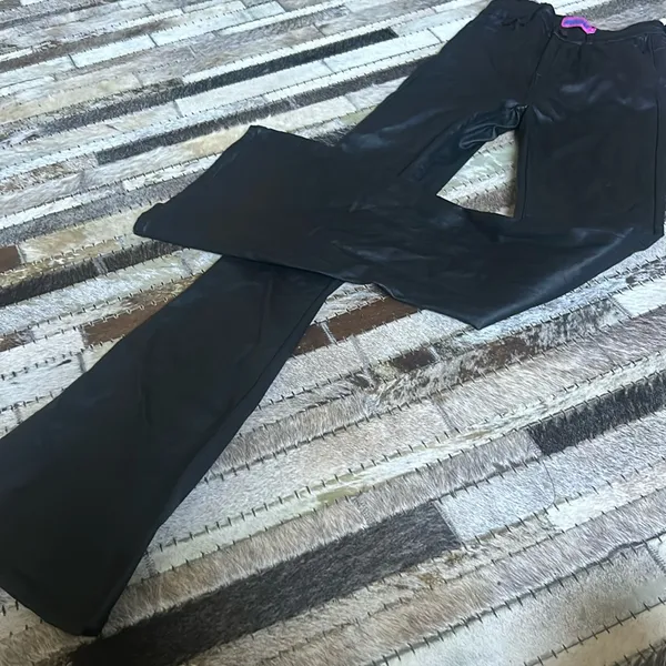 Edikted Black Coated‎ Flare Jeans Size Small - Image 2