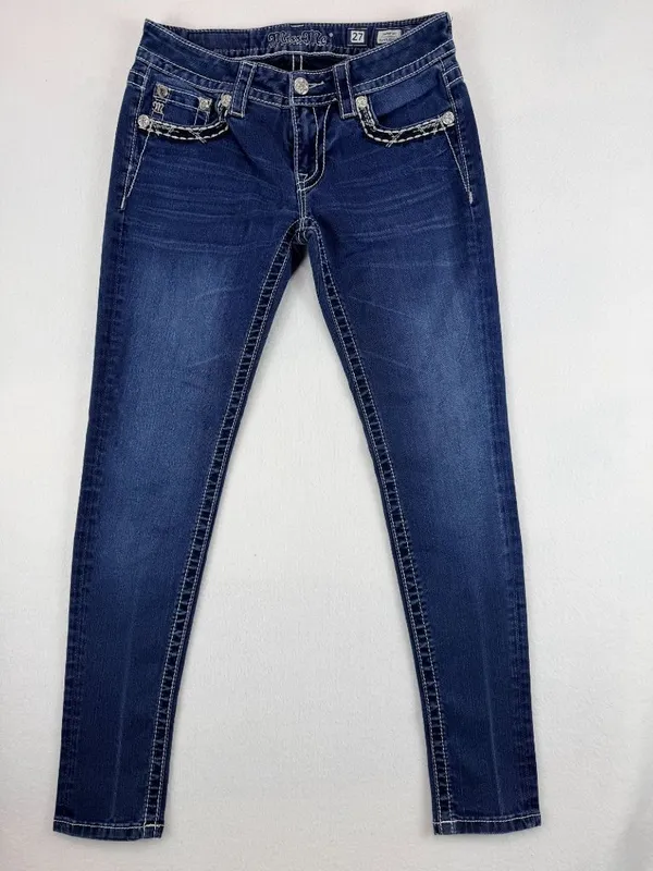 Miss Me Signature Super Skinny Jeans Women’s Size 27 Blue Stretch Denim - Image 2