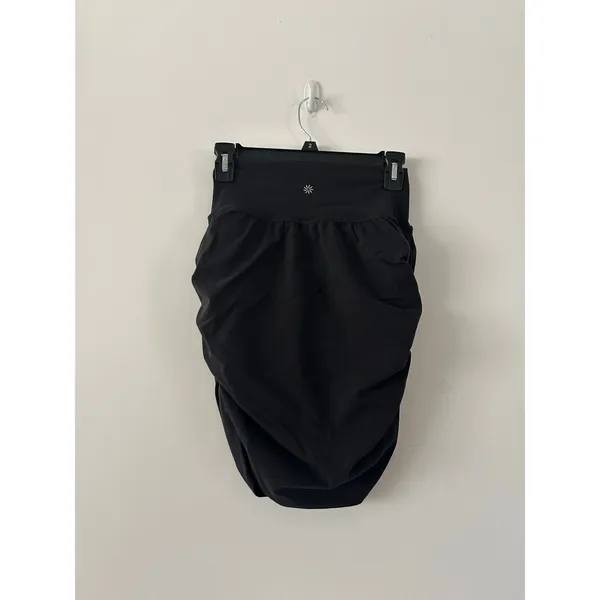 Athleta Transcend Black Ruched Athletisure Sporty Skort Size S - Image 3