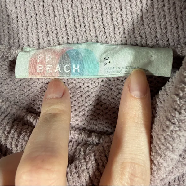 Free‎ People Beach Light Purple Chenille Oversized Mock Neck Sweater - Image 2