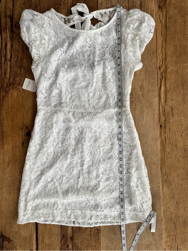 NWT Free People Ivory Hailee Lace Mini Dress ~ Size Medium - Image 12
