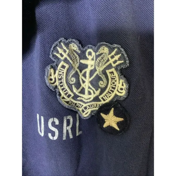 Polo Ralph Lauren USRL 67 shirt dress nautical crest patches women's size large - Image 5