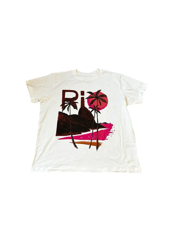 FARM Rio Short Sleeve Graphic T-Shirt Casual Classic Streetwear Size Large - Image 2