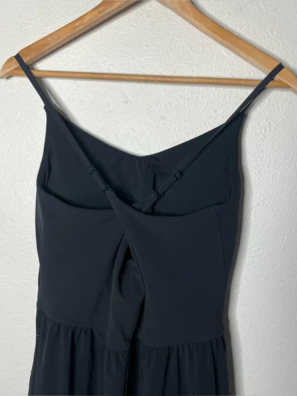 Athleta Black Elation V Neck Hybrid Midi Dress Athleisure Casual - Image 5