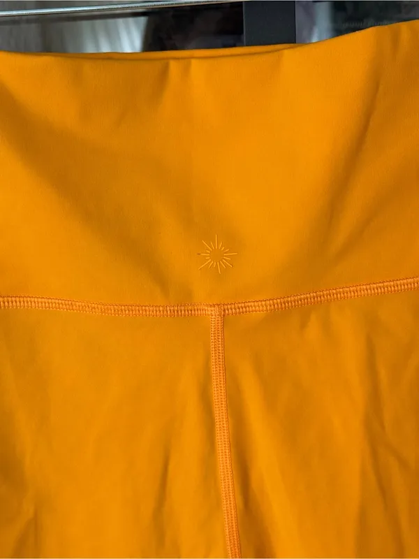 Aerie offline biker shorts high rise no front seam neon tangerine - Image 3